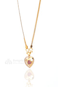 Pendant chain for women - heart diamond daily wear gold necklace by Temple Dollar