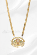 Oval Lotus Pendant with Twisted Rope Chain