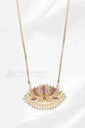 Blooming Lotus Pendant with Square Mesh Box Chain