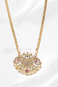 Grand Traditional Motif Pendant with Designer V-Link Chain