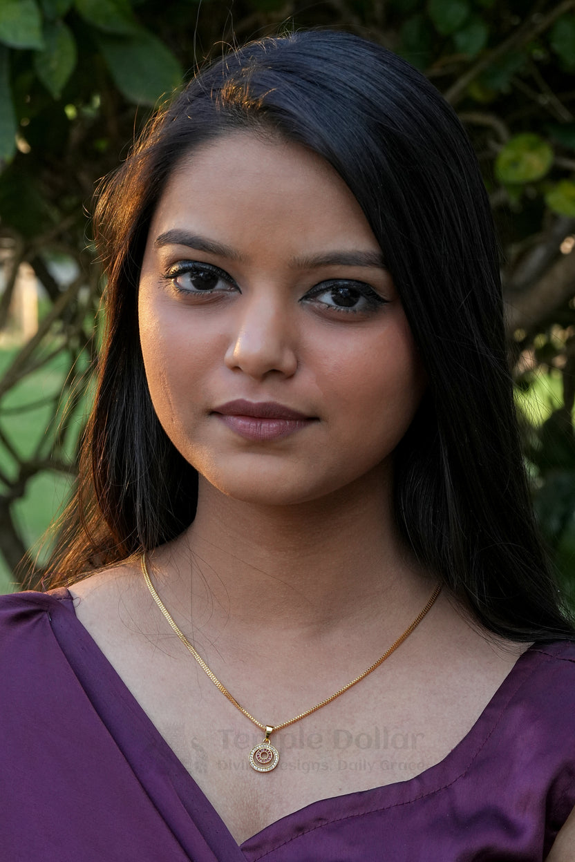 Crystal Disc Cluster Pendant