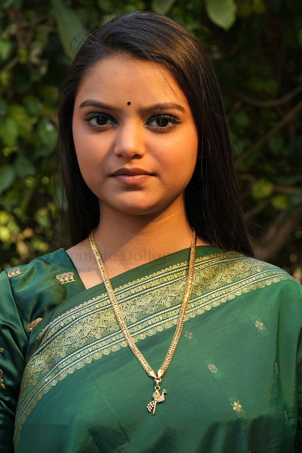 Murugan Vel with Peacock Pendant on V-Link Chain