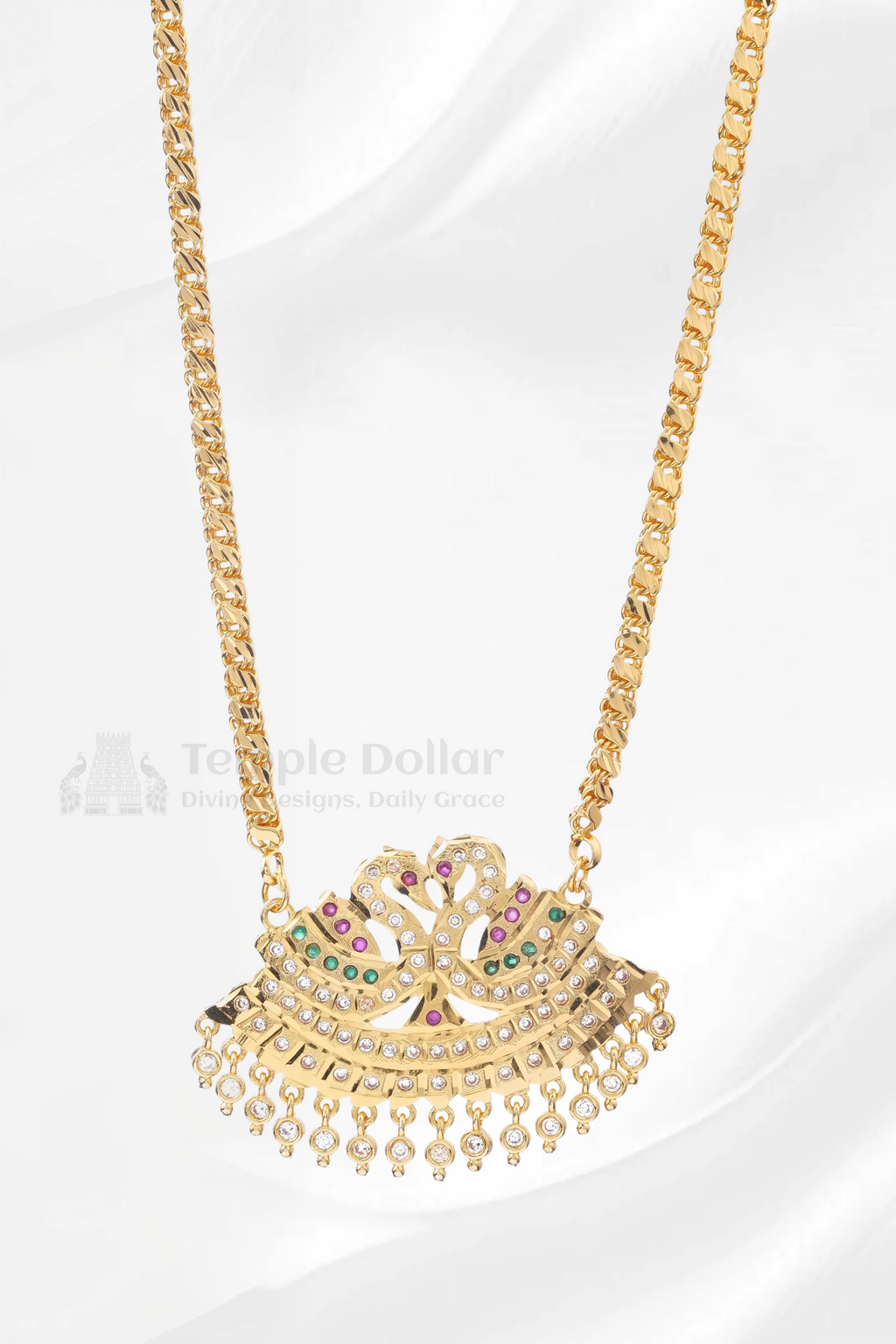 Twin Swan Annapakshi Pendant with Mugappu Chain