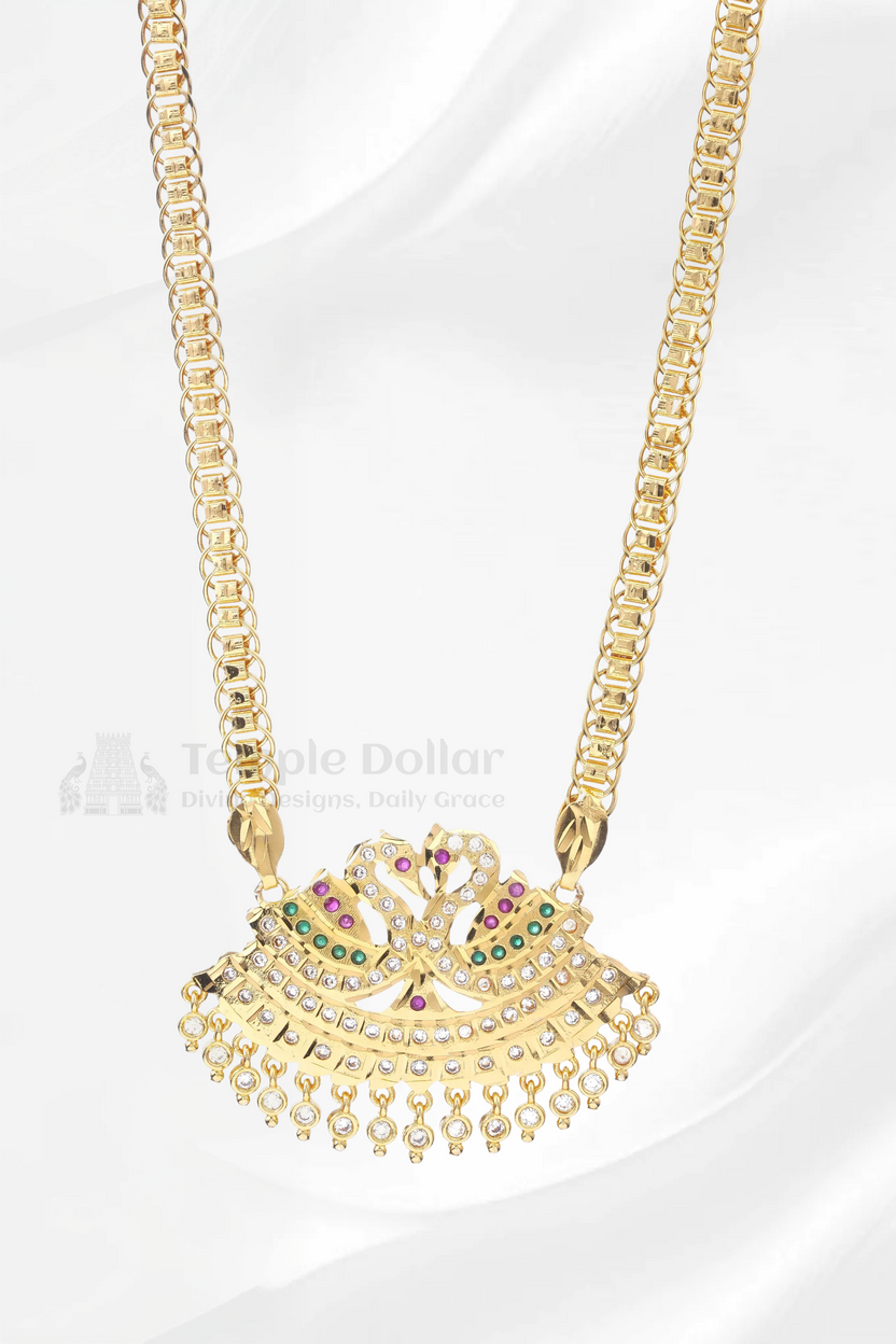 Twin Swan Annapakshi Pendant with Fancy Box Chain