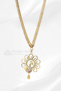 Peacock Motif Pendant with Designer V-Link Chain
