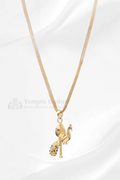 Murugan Vel & Peacock Pendant with Square Mesh Chain