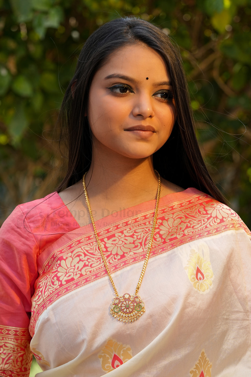 Multi-Color Floral Mandala Pendant with Fancy Box Chain