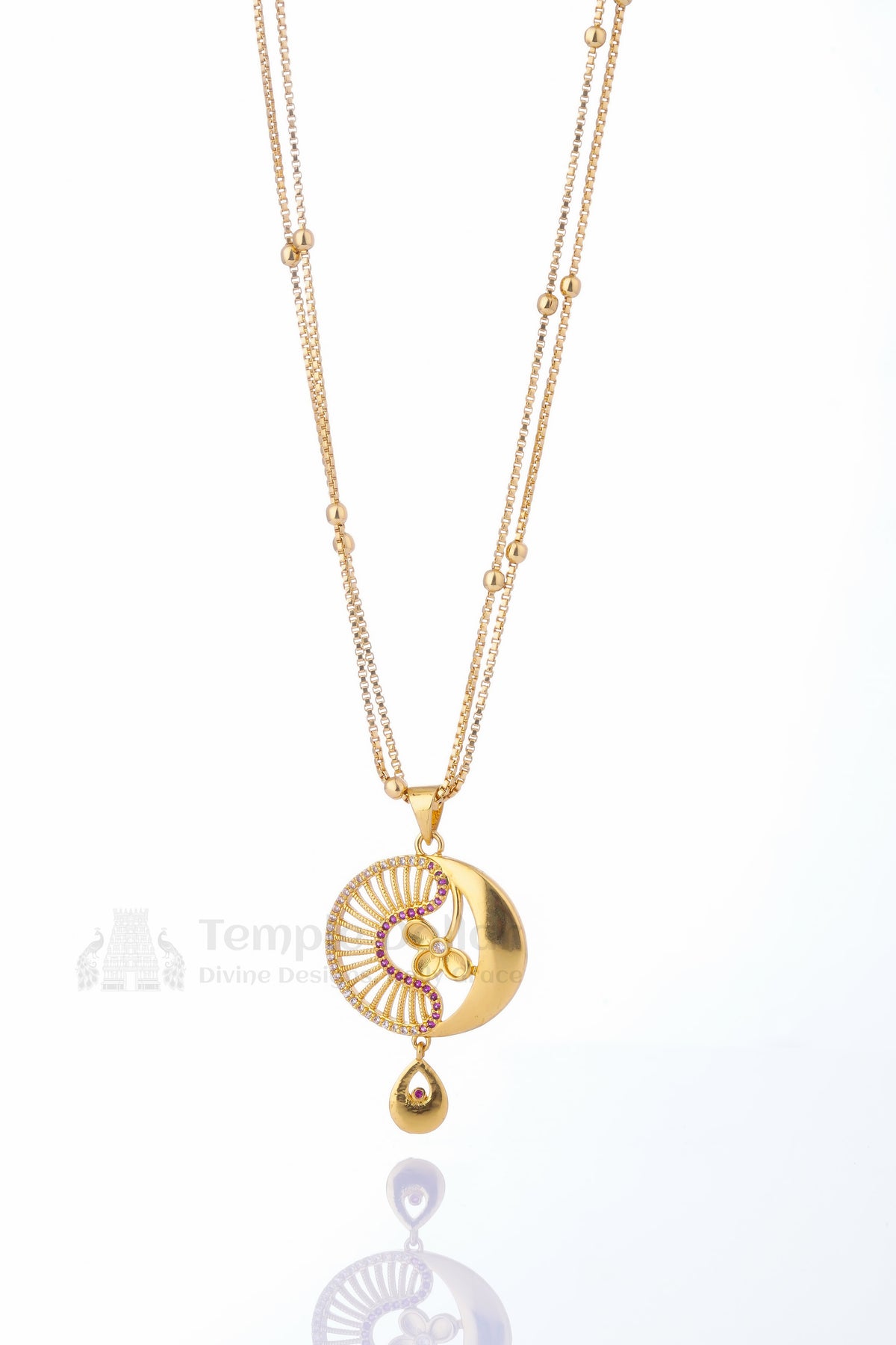 Pendant Chain for Women | Crescent Moon Gold Necklace