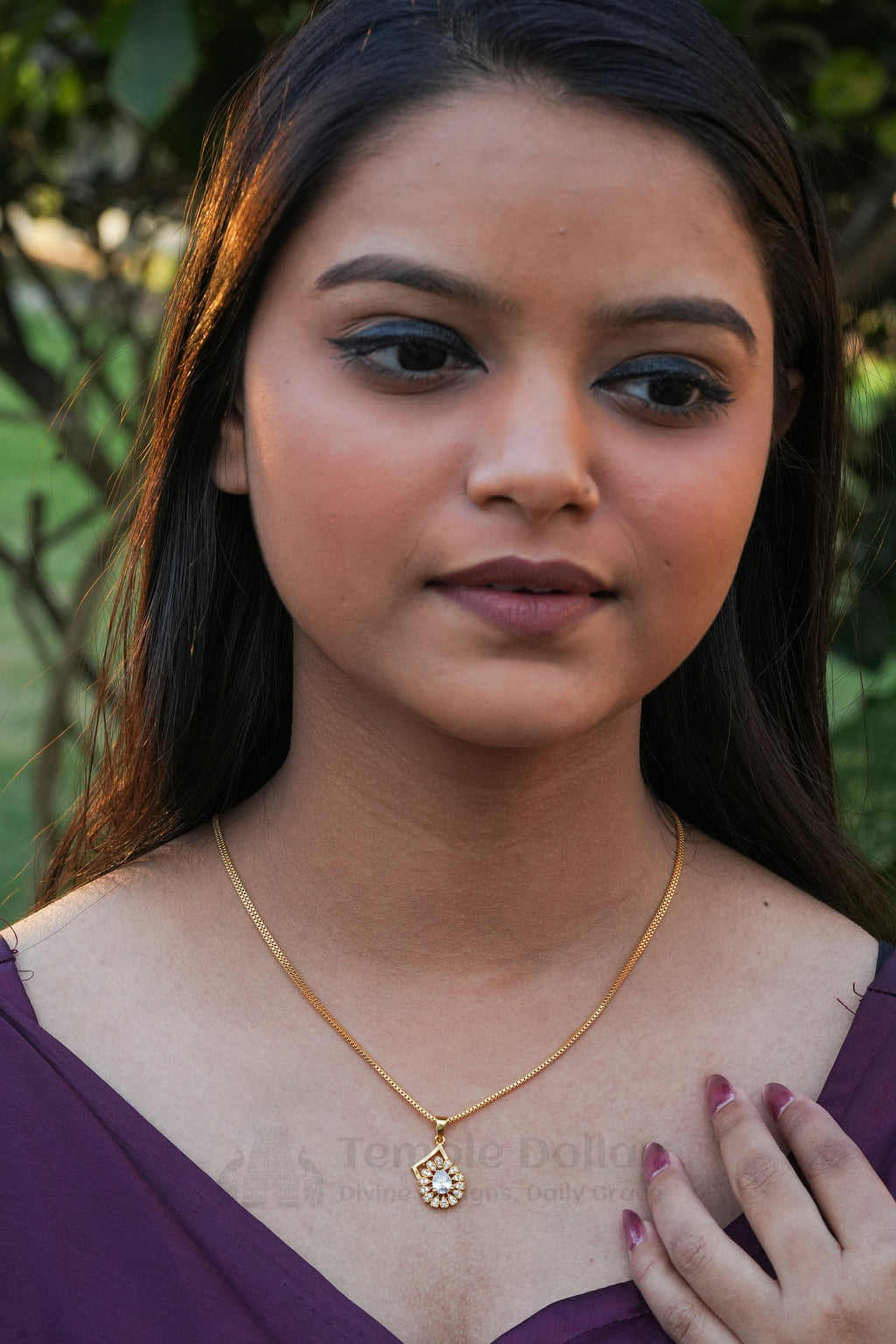 Teardrop Crystal Floral Pendant