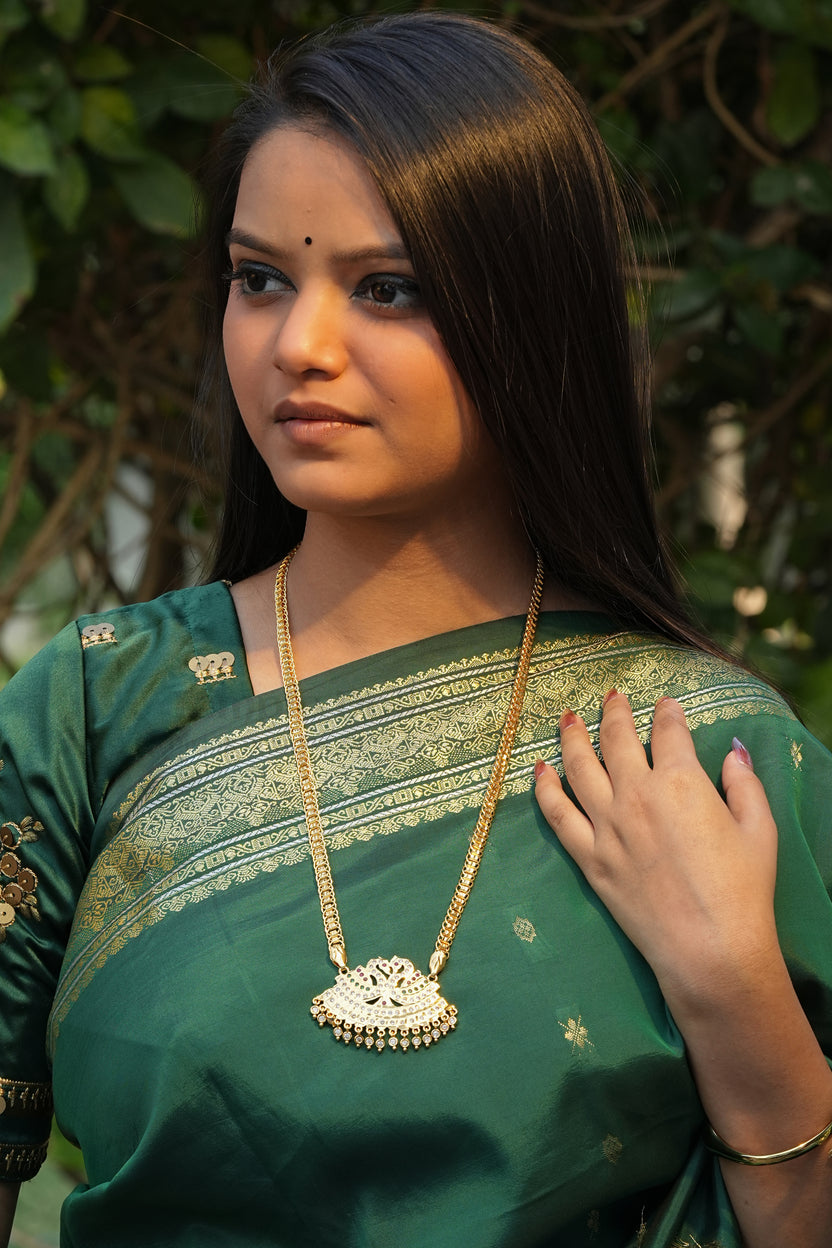 Twin Swan Annapakshi Pendant with Fancy Box Chain