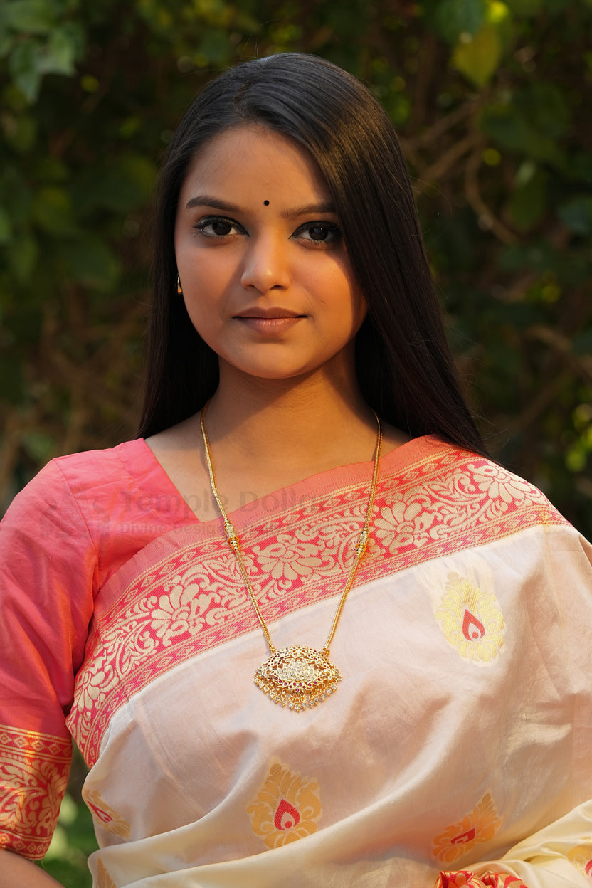 Lotus Flower Pendant with Mugappu Chain