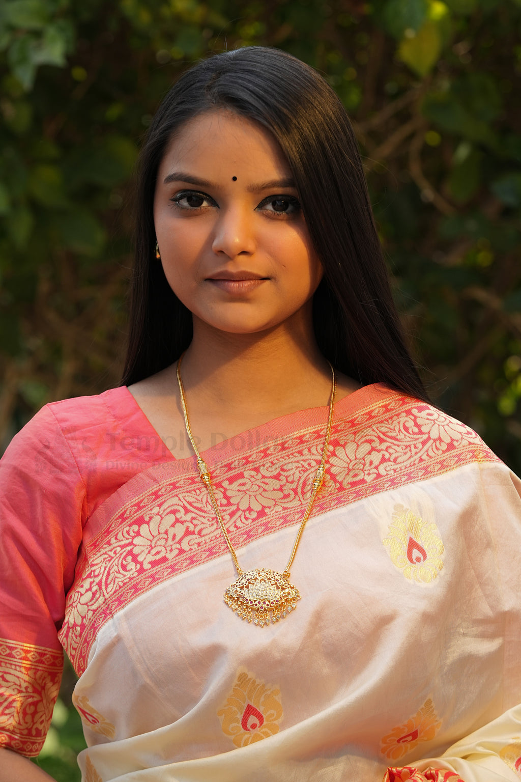 Lotus Flower Pendant with Mugappu Chain