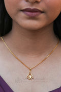 Triangle Crystal Gold Pendant