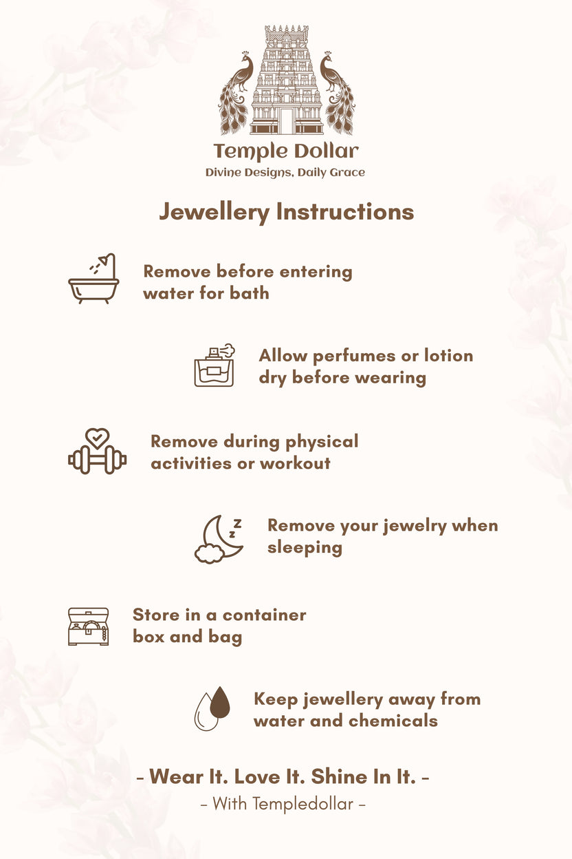 Temple Dollar jewellery care instructions
