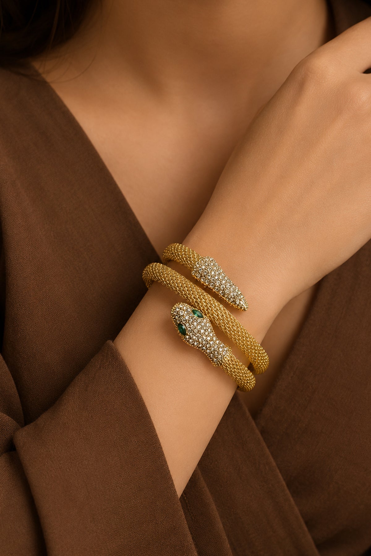 Serpent Mesh Wrap Bracelet