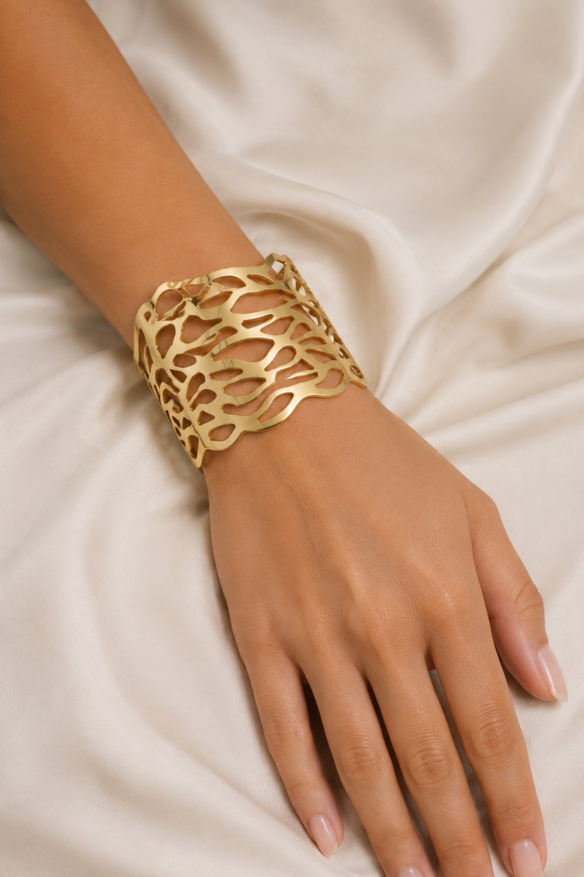 Gold Lattice Statement Cuff