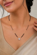 Classic Solitaire Round Rose Gold AD Mangalsutra