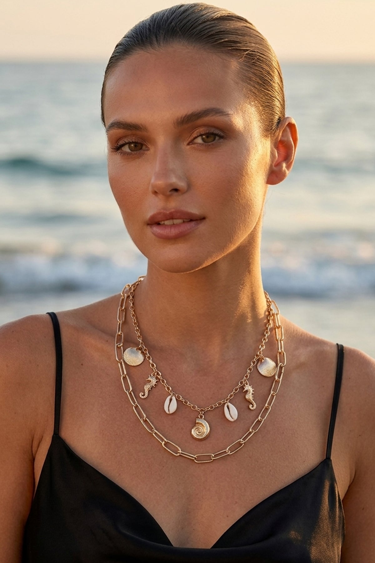Layered Nautical Charm Necklace