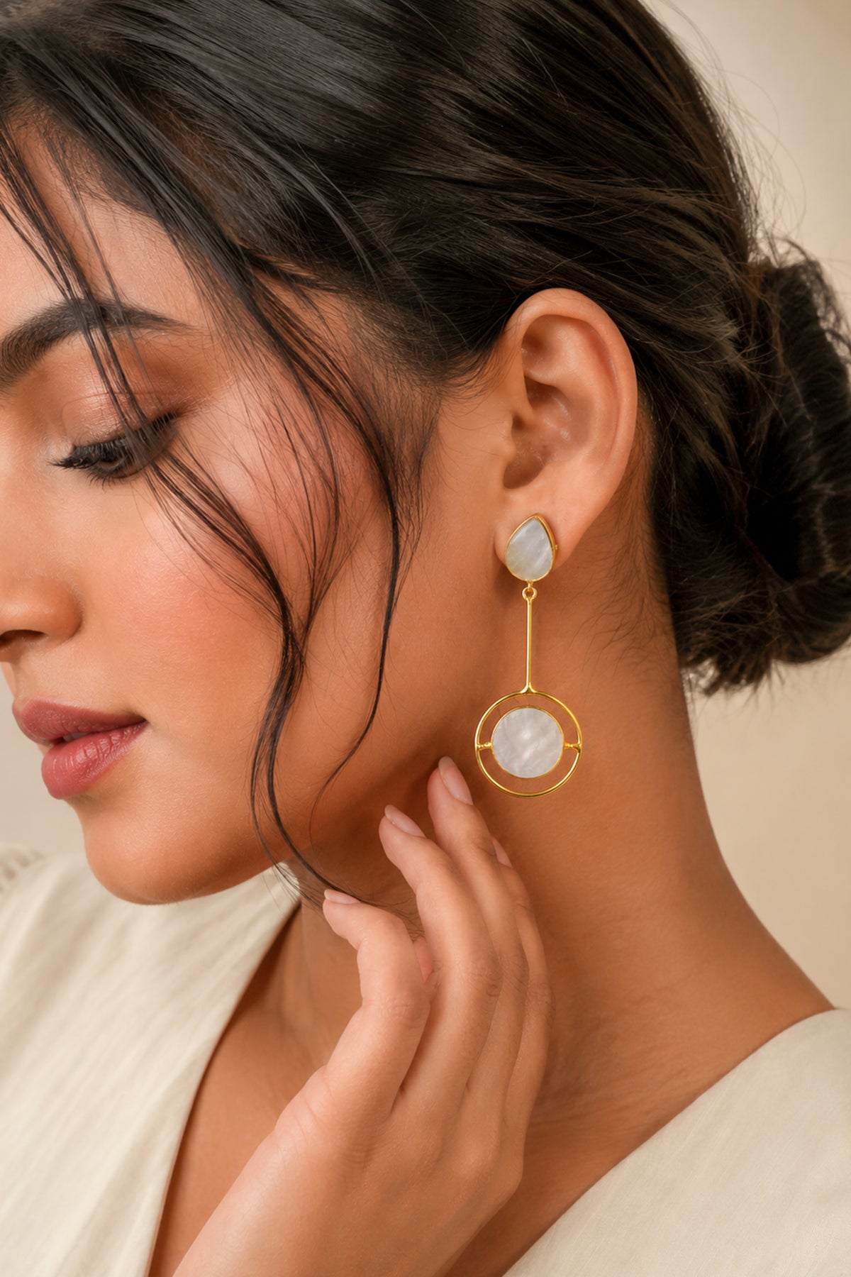 Modern Pearl Orbit Earrings