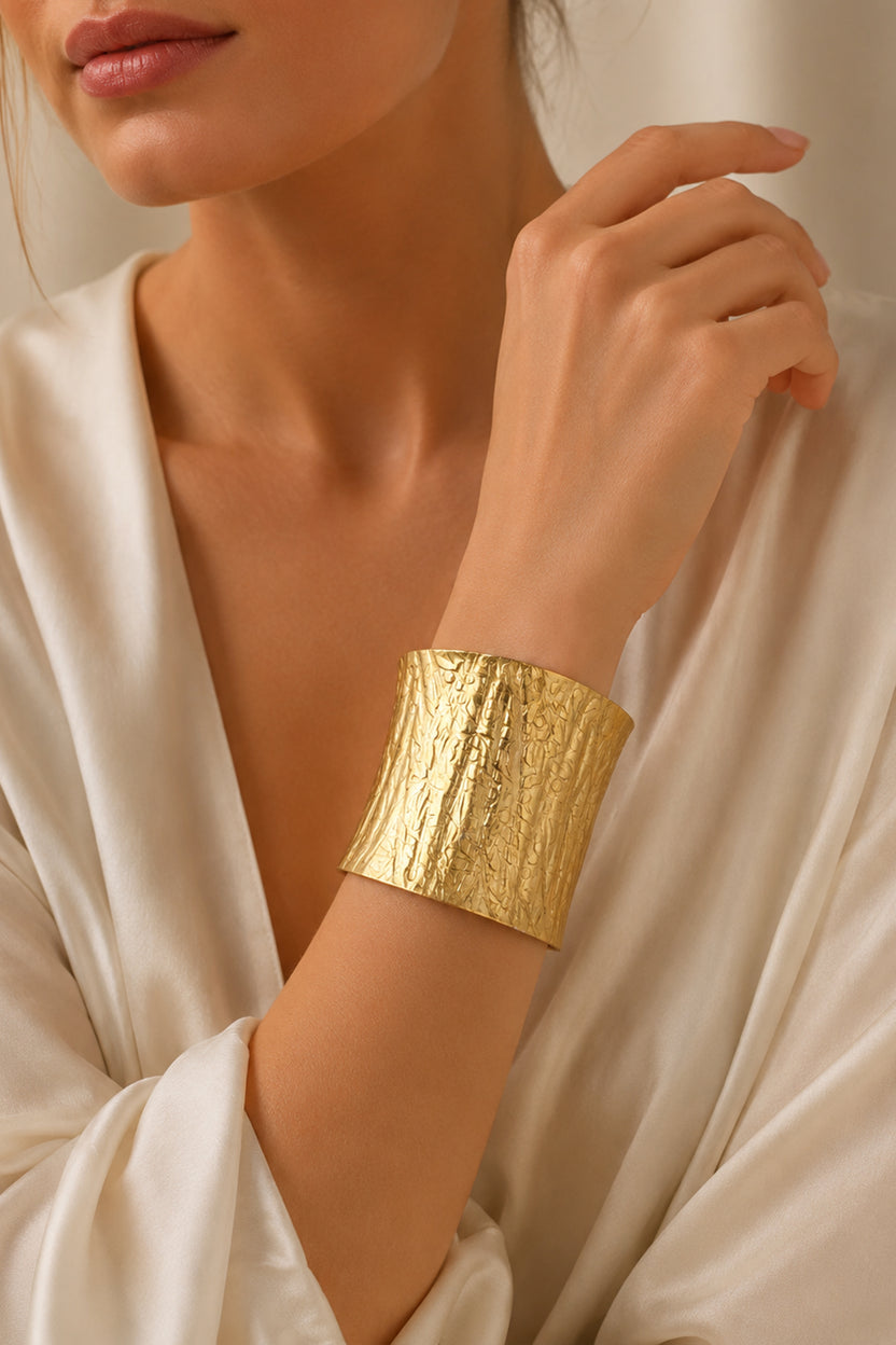 Hammered Gold Cuff Bracelet