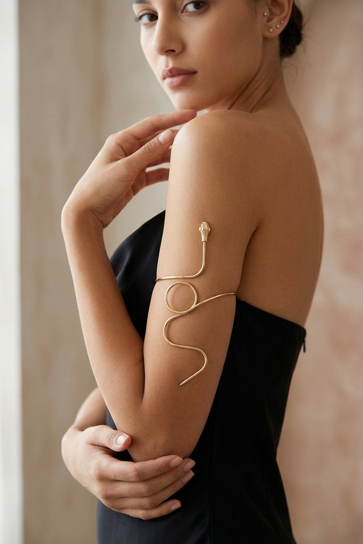 Minimalist Serpent Upper Arm Cuff