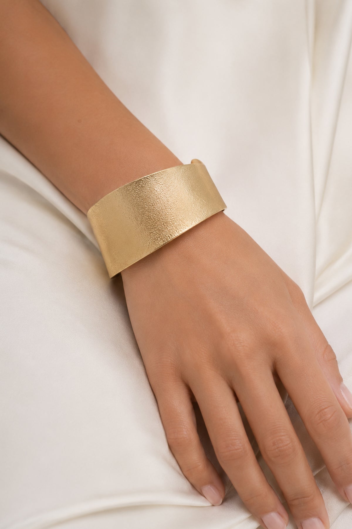 Textured Gold Statement Cuff Bracelet