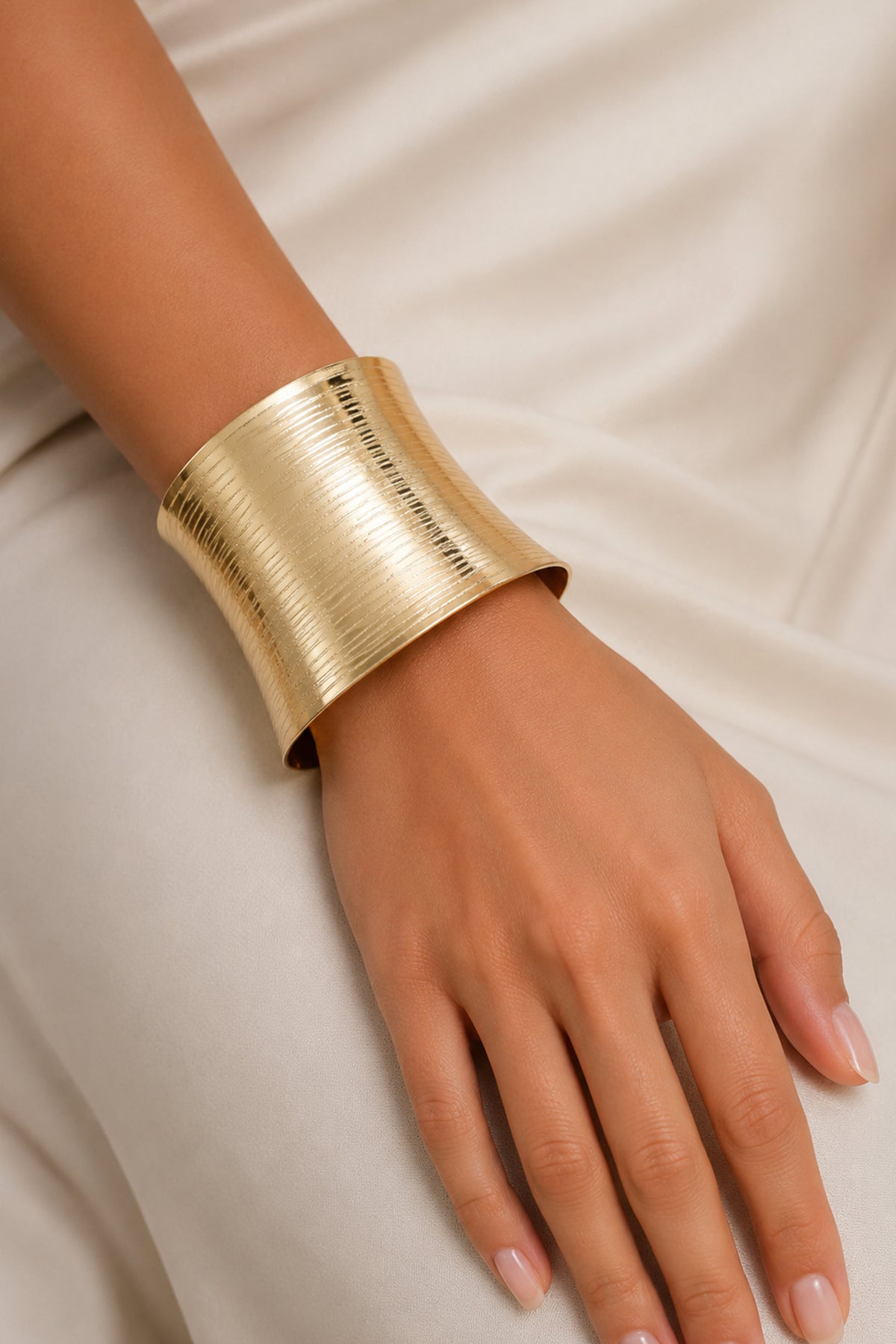 Gold Etched Statement Cuff