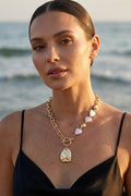 Hammered Heart Toggle Necklace