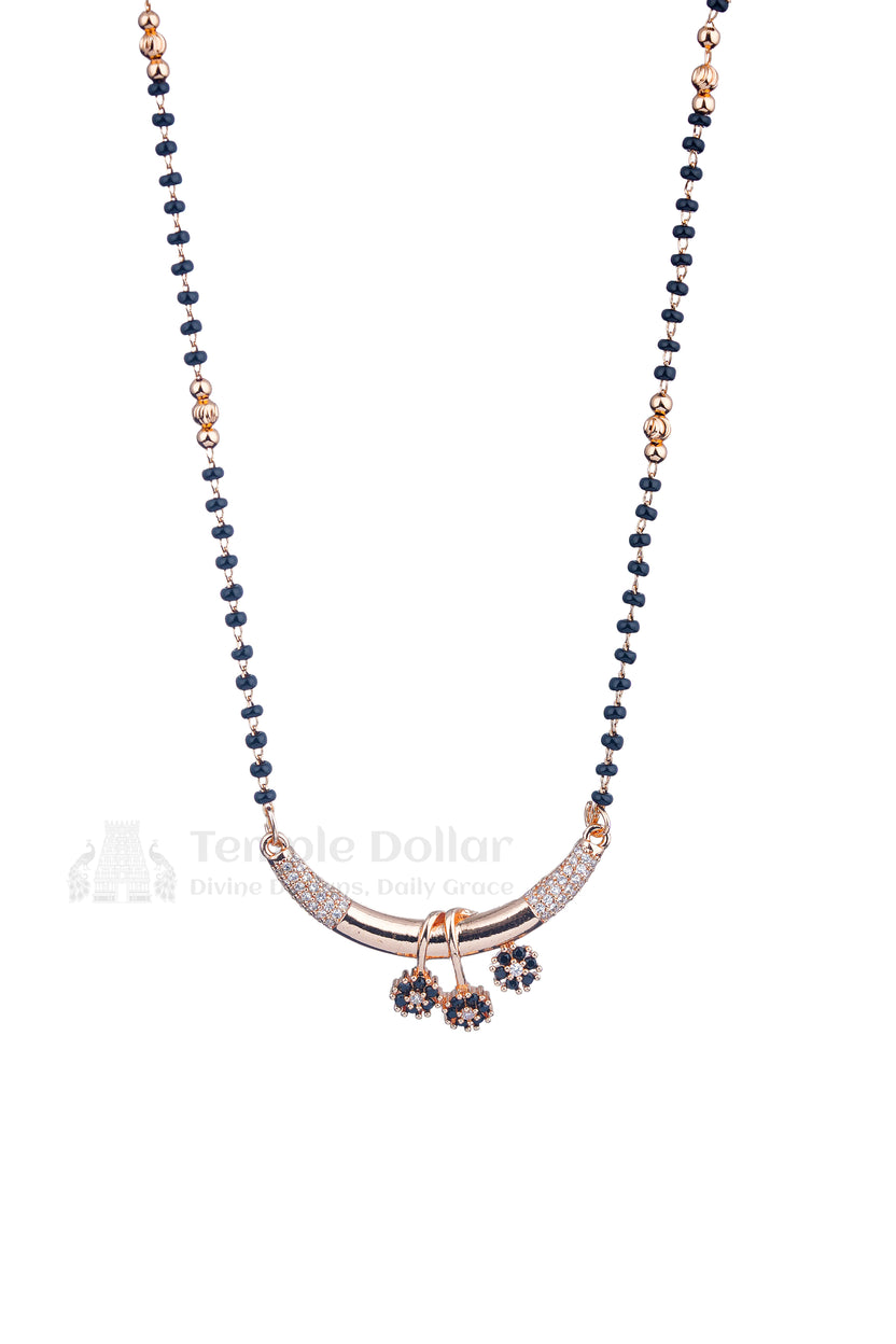 Midnight Floral Drop Mangalsutra