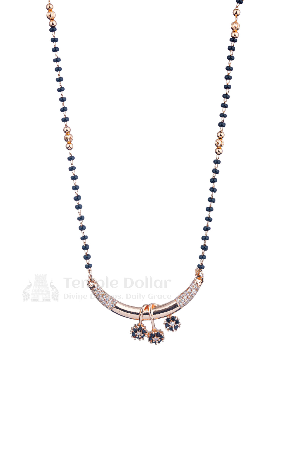 Midnight Floral Drop Mangalsutra