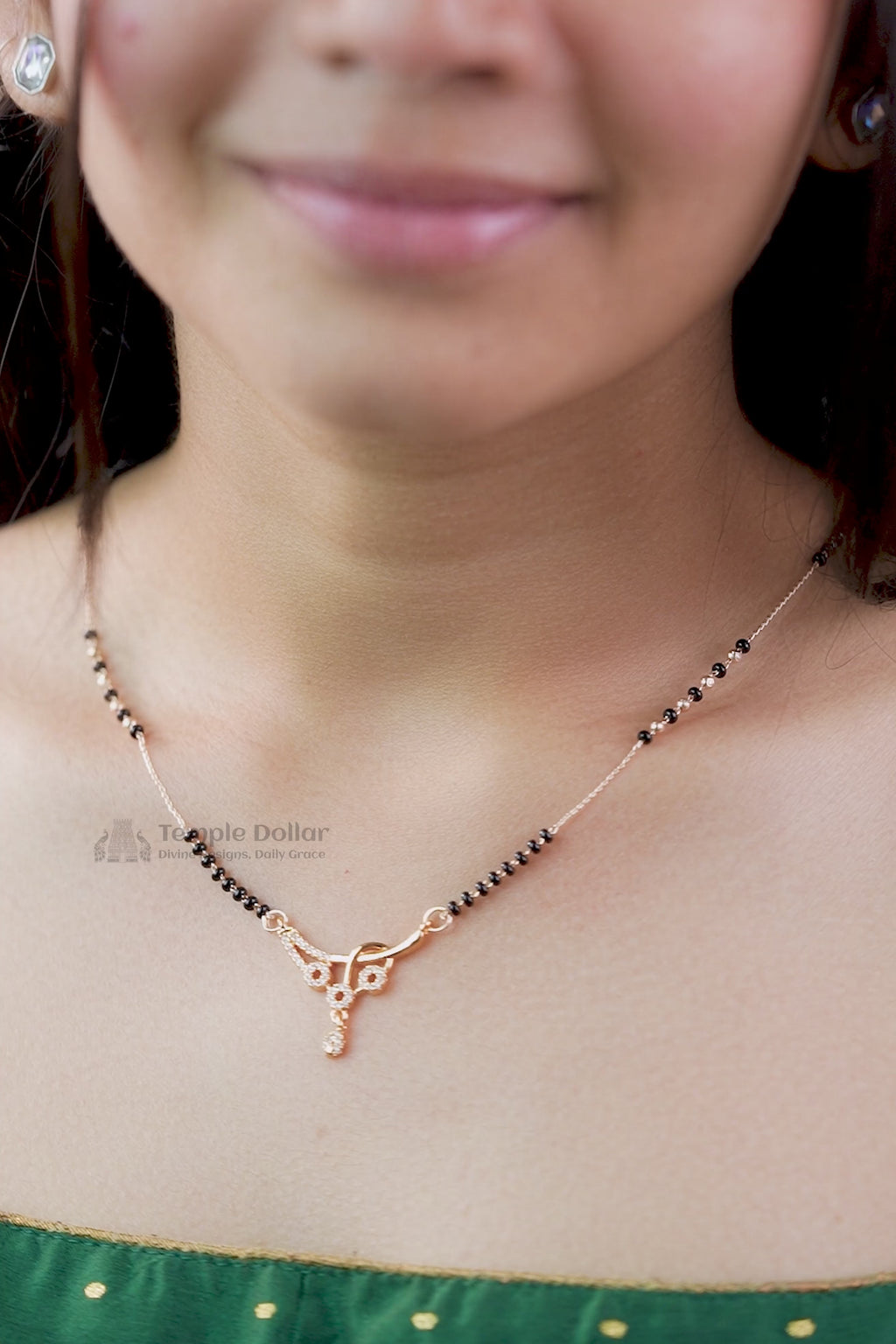 Grace Curve Crystal Drop Mangalsutra