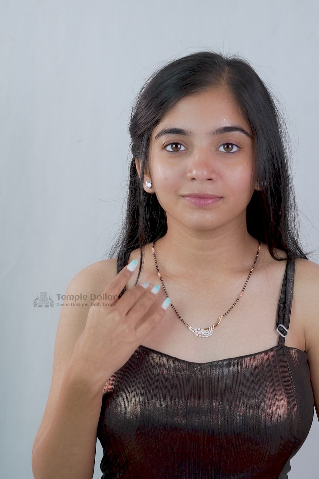 Floral Curve Diamond Mangalsutra