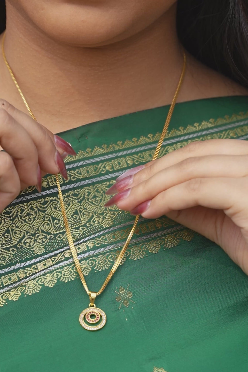 Crystal Disc Cluster Pendant