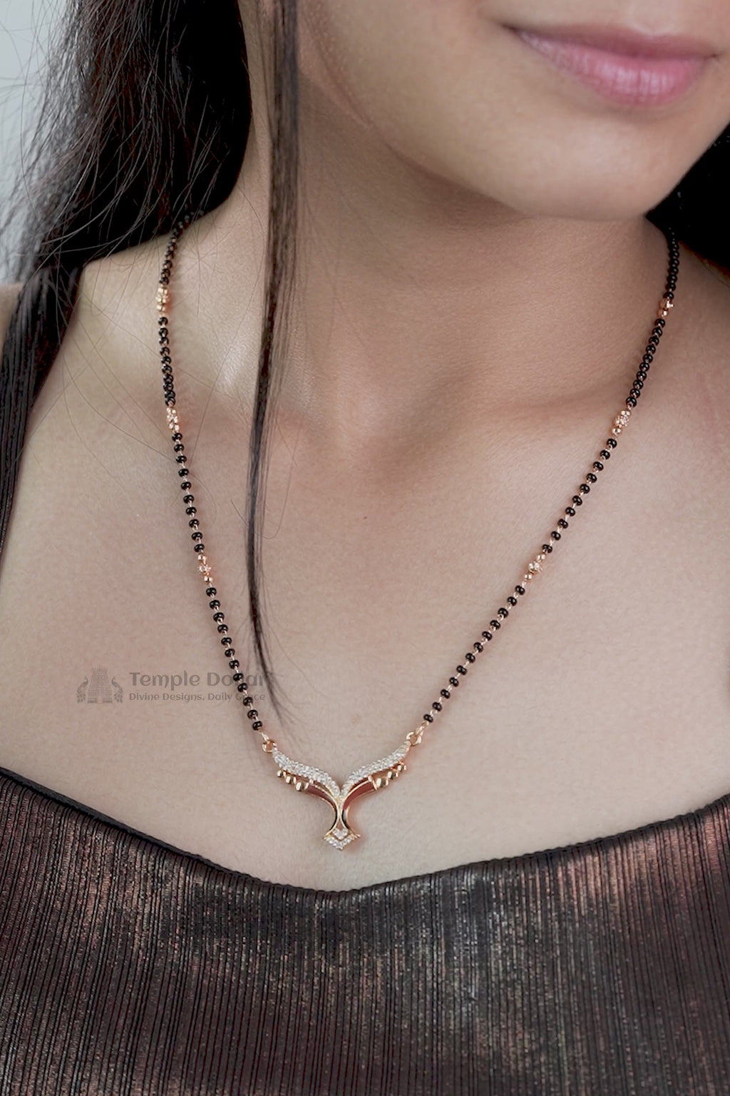 Royal V Maroon Sparkle Mangalsutra