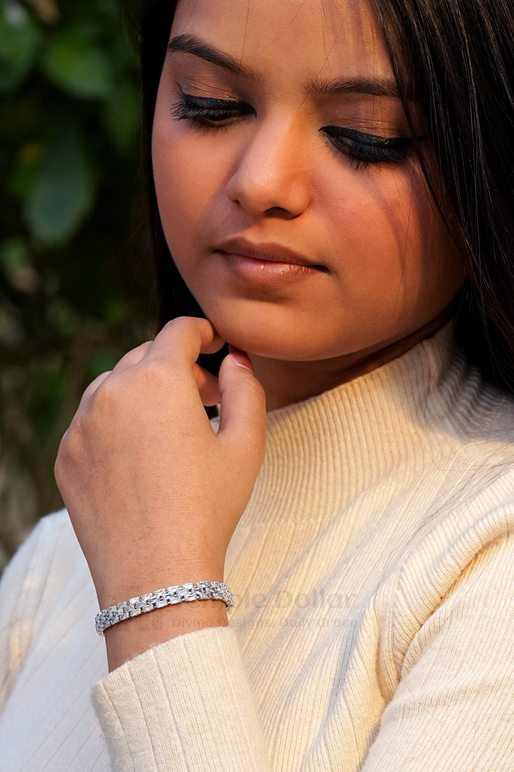 Silver Plated Triple Row Baguette Tennis Bracelet