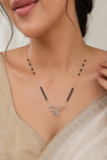 The Bloom Asymmetrical Rose-Toned Mangalsutra by Temple Dollar - asymmetrical vine with floral motifs