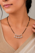 Rose Gold Shimmer American Diamond Mangalsutra Necklace For Women